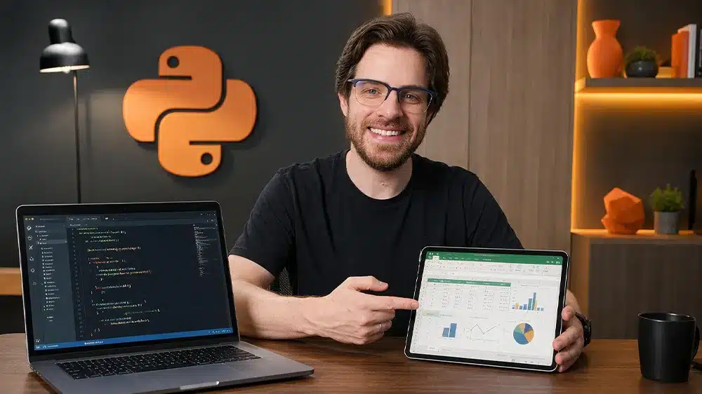 Capa da trilha Python Office: Python para empresas - Asimov Academy