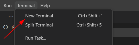 abrindo o terminal do vs code