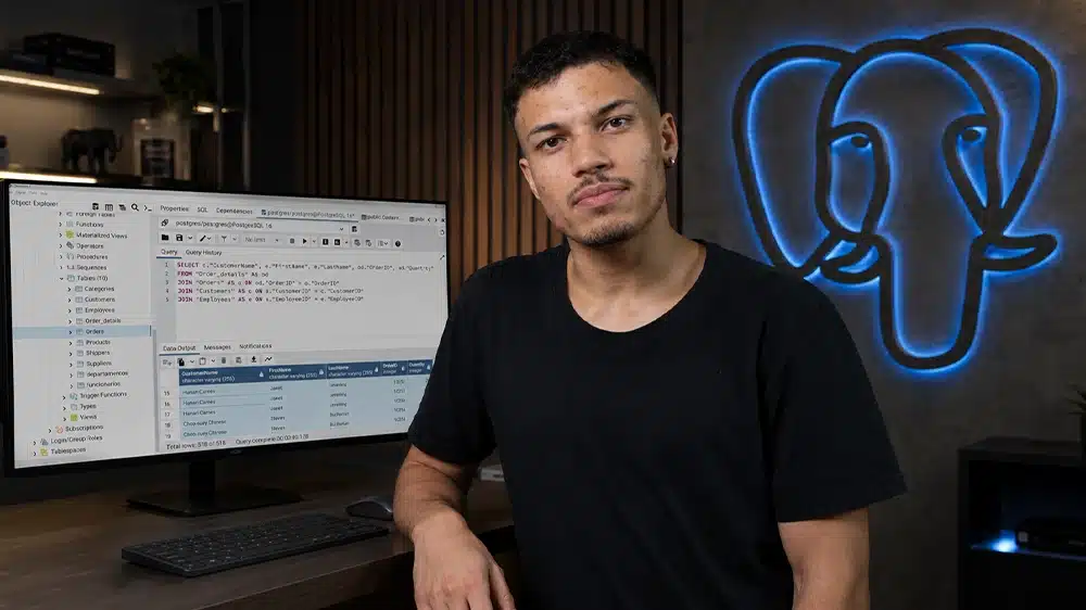 Capa do Curso SQL na prática: domine bancos de dados PostgreSQL e pgAdmin - Asimov Academy