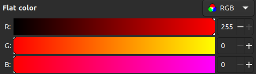 representação do vermelho no RGB