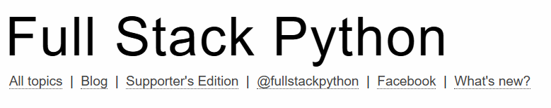 Site Full Stack Python