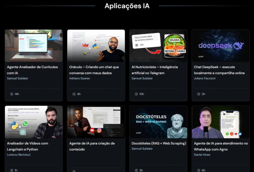 projetos práticos da Asimov academy