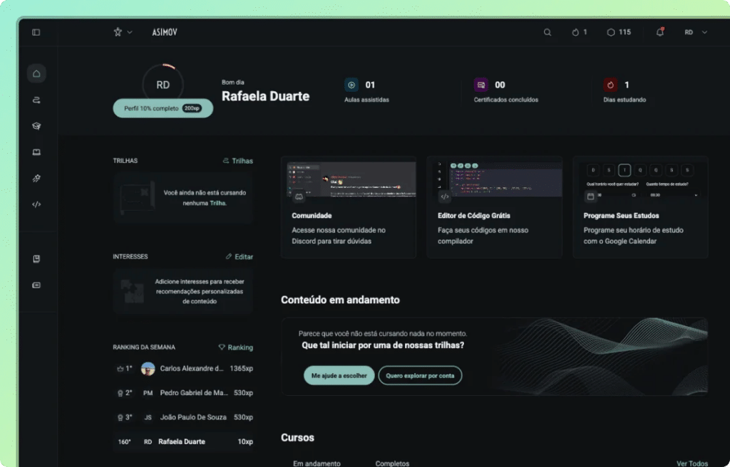 plataforma da Asimov academy