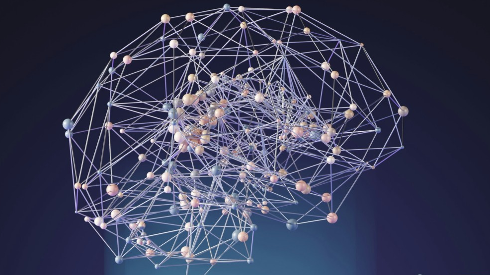 cérebro formado de conexões representando uma rede neural