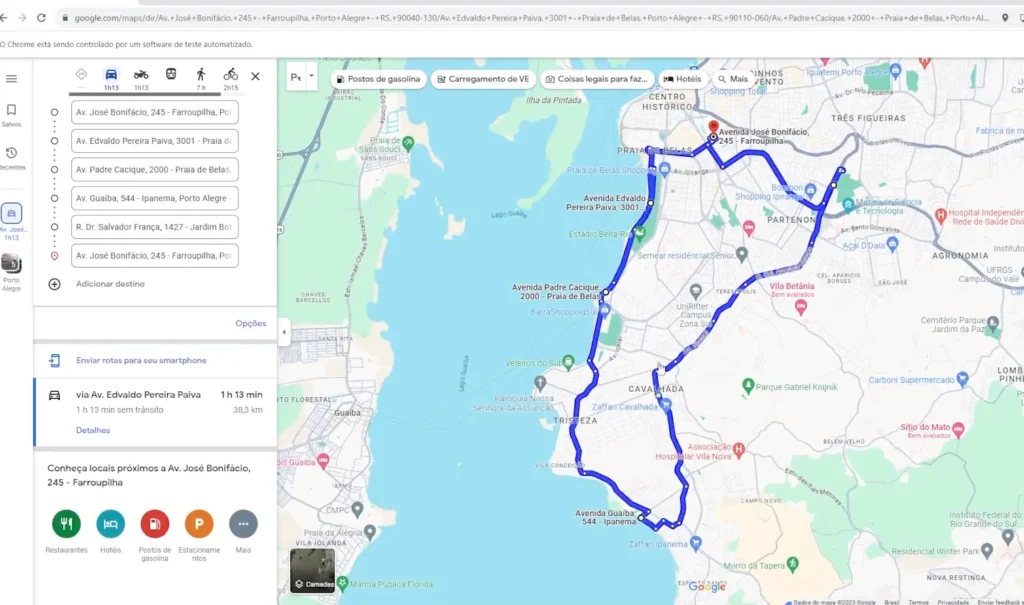 Projeto Otimizando Rotas com Google Maps para melhorar a eficiência das rotas de entrega.