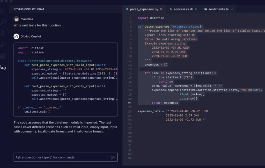 inteligência artificial da GitHub para programação