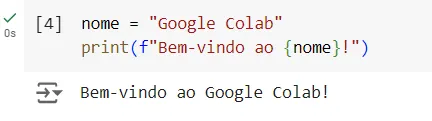 código variável no google colab