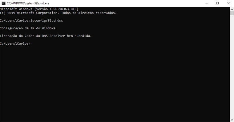 Limpando cache DNS no Windows