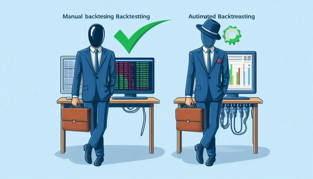 Diferença entre backtesting manual e automatizado