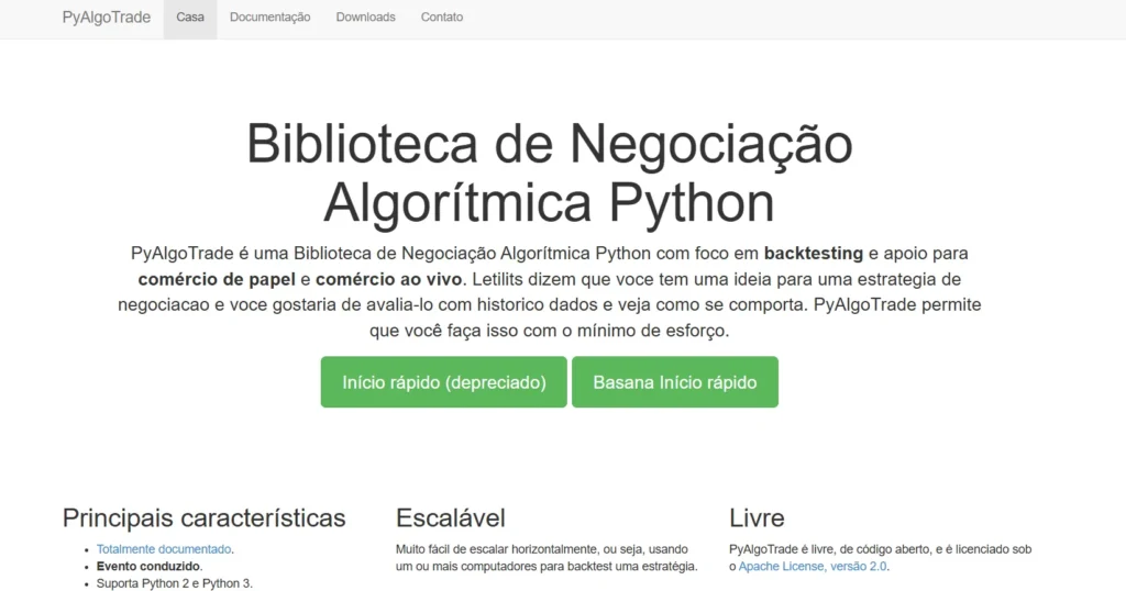 Biblioteca de negociação PyAlgoTrade