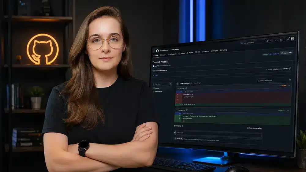 Capa do Curso Git e GitHub - Controle de Versão e Colaboração - Asimov Academy