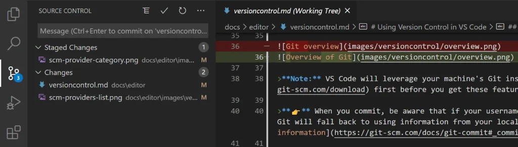 Integração Git no VS Code