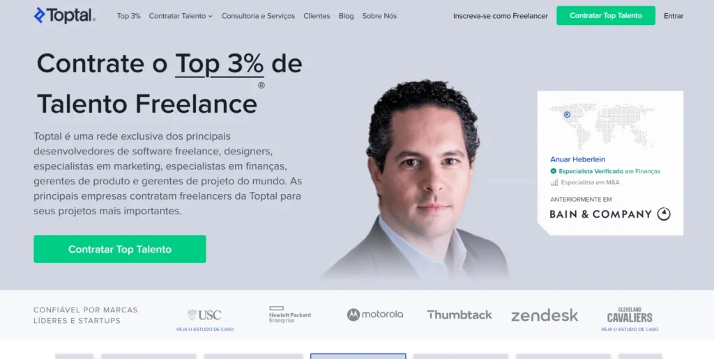 Plataforma para freelancers em programação Toptal