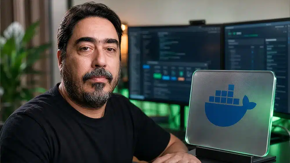 Capa do Curso Docker do Zero: como usar e criar containers rodando Python - Asimov Academy