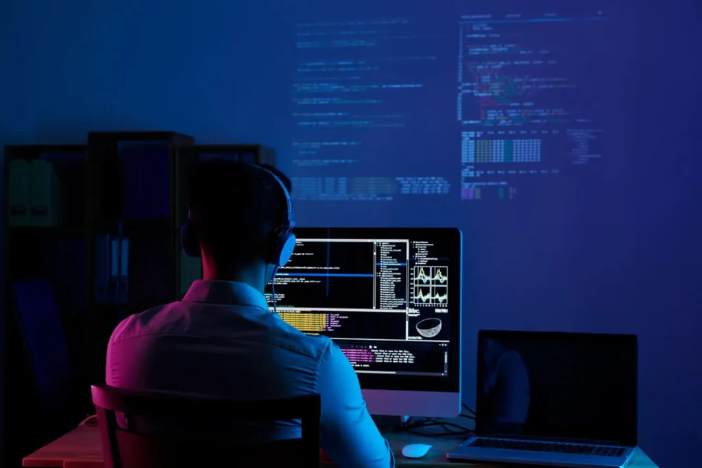 Homem estudando desenvolvimendo web