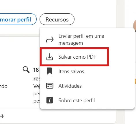 como salvar o perfil do linkedin em pdf ou como baixar curriculo do linkedin
