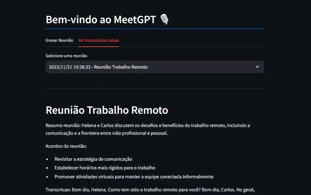 transcrever áudio
