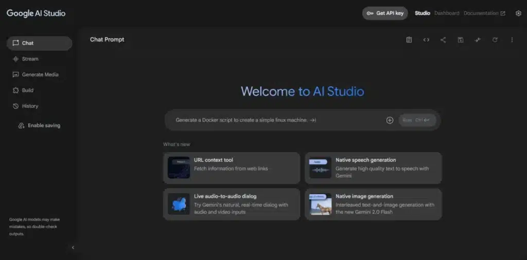 Home Google AI Studio