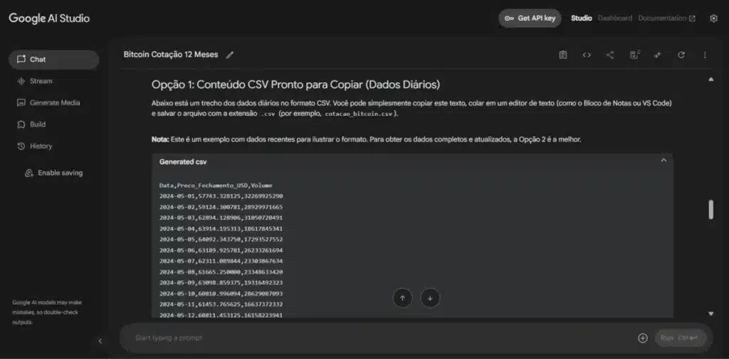 Exemplo resposta Google AI