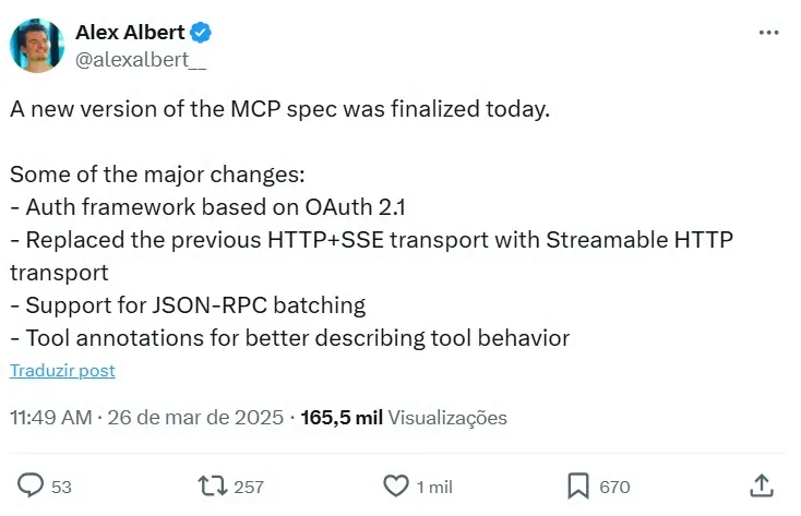 Tweet Alex Albert MCP