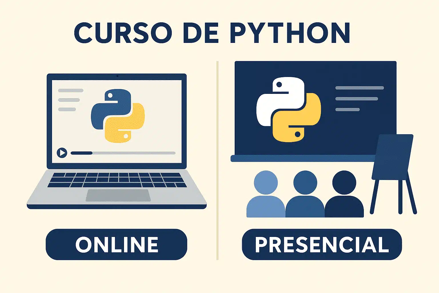 Curso de python online vs presencial