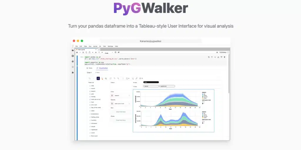 PygWalker dashboard passo a passo
