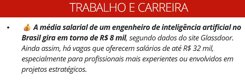 Salário de Engenheiro de IA