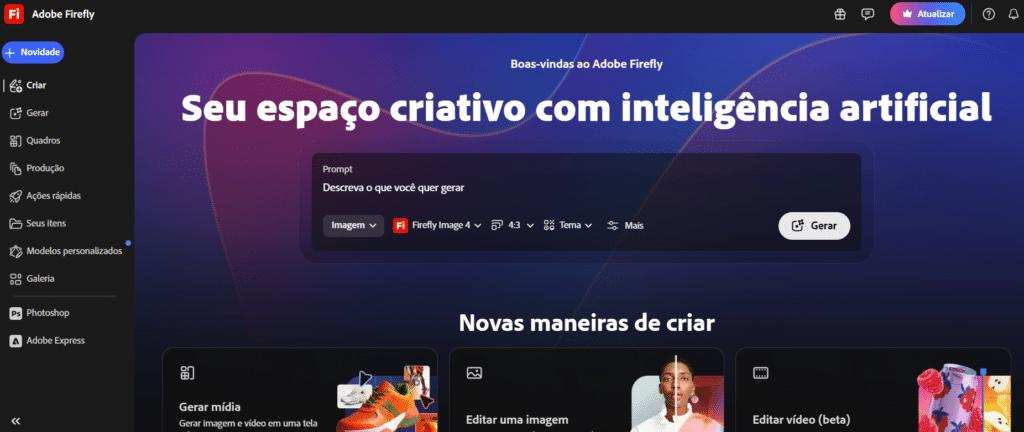 IA para gerar imagem: Adobe Firefly