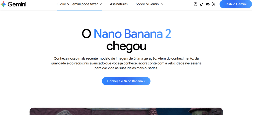 IA para gerar imagem: nana banana
