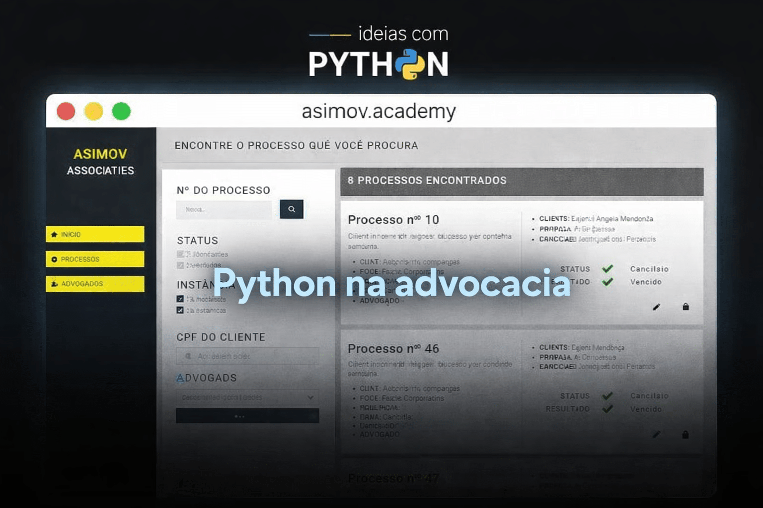 Jurídico e Advocacia podem usar python
