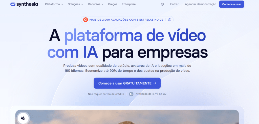 IA para criar vídeo: Synthesia