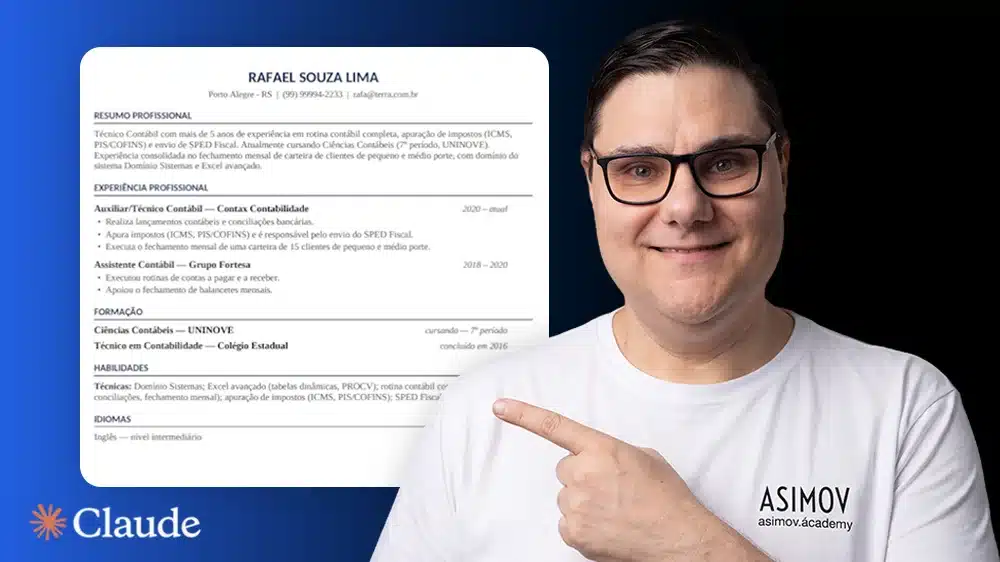 Capa do Curso Gerador de CV - Asimov Academy