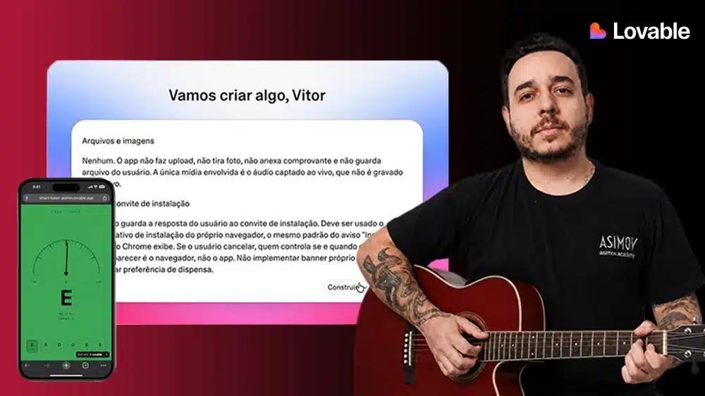 Capa do Projeto Smart Tuner - Afinador de Violão no Lovable - Asimov Academy